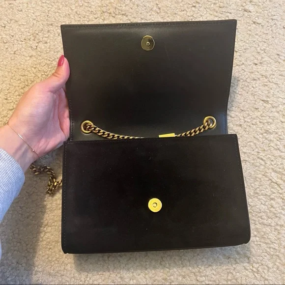 Saint Laurent Kate Small Crossbody YSL Monogram Kate Small Suede Chain Crossbody - Picture 5 of 14